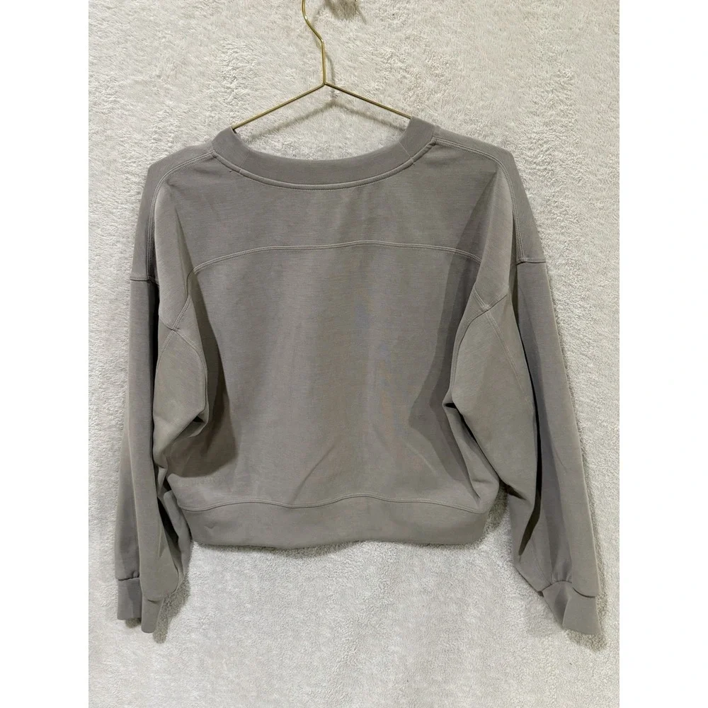 Luluemon Softstreme Perfectly Oversized‎ Cropped Crew Size 4 Riverstone *Flaw